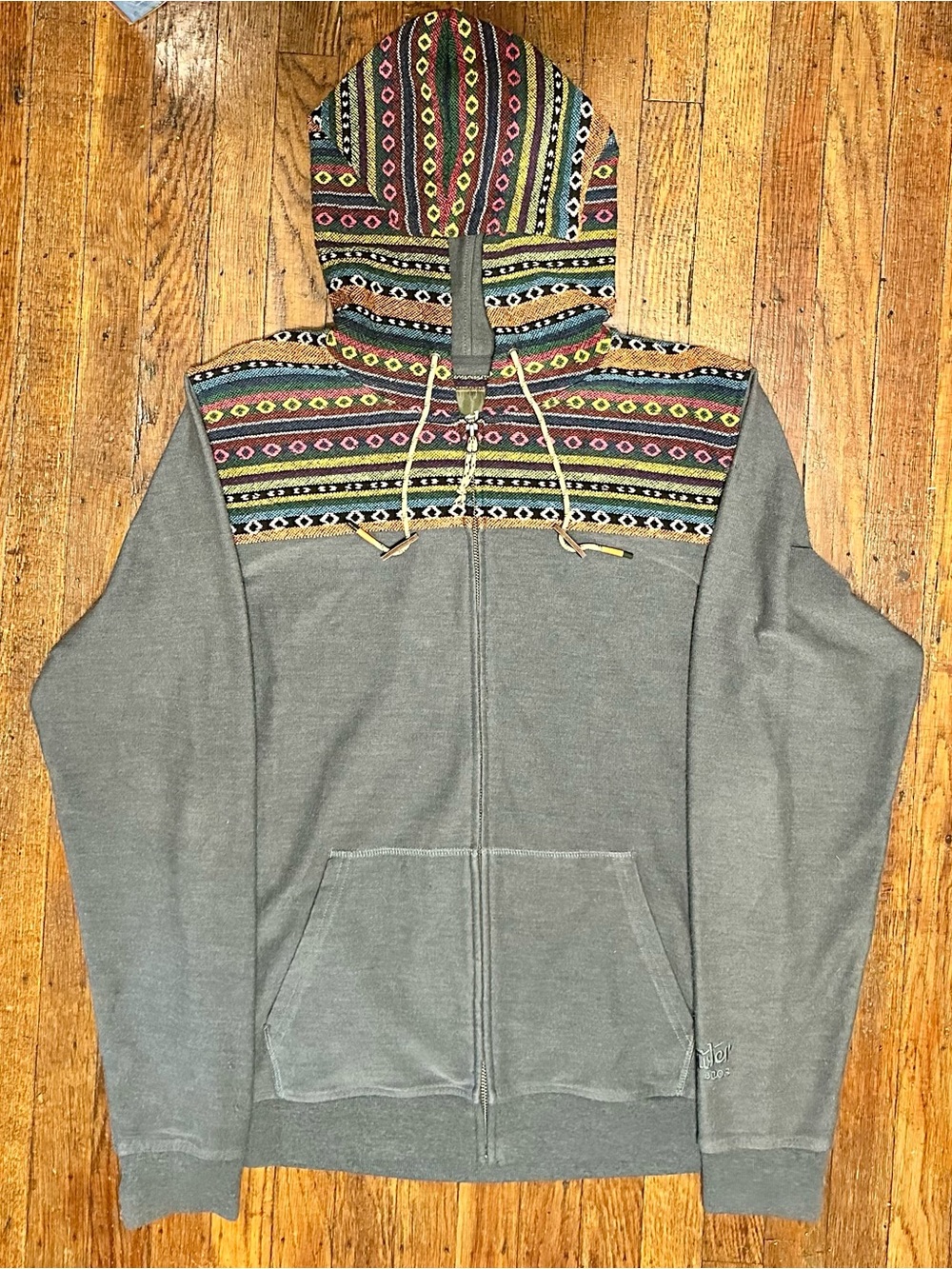 Mens Howler Brothers Shaman Full Zip Hoodie, Aztec Pattern Yoke - Medium
